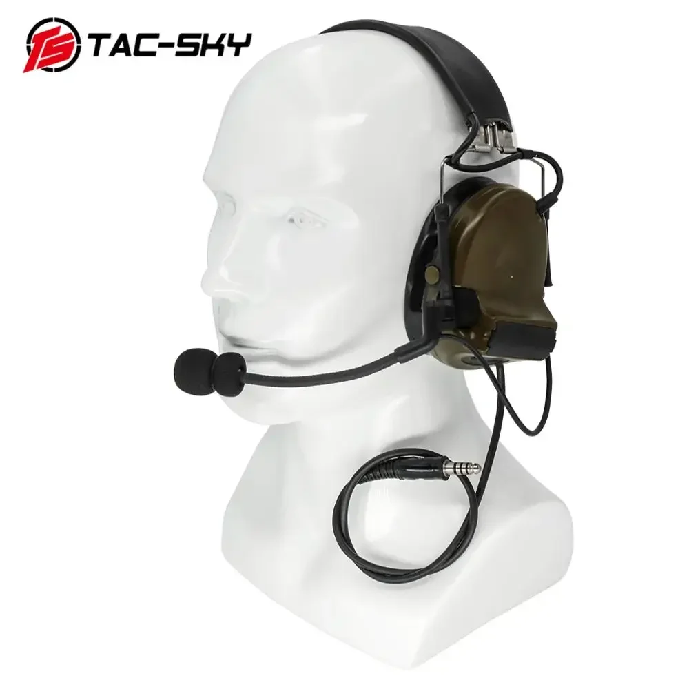 TAC-SKY Tactical COMTA Shooting Headphone Hearing Protection Military Airsoft COMTA II Tactical Headset with Tactical U94 Ptt