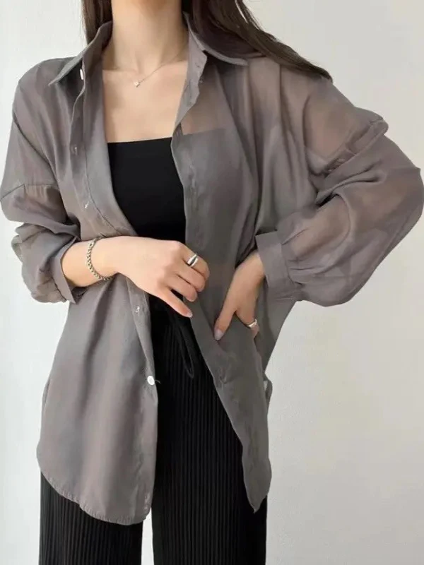 

New 2025 Women's Sun Protection irt Ultra-Smooth Bead-Silk Ice Sensation Loose Cardigan Outerwear Summer Faion Casual