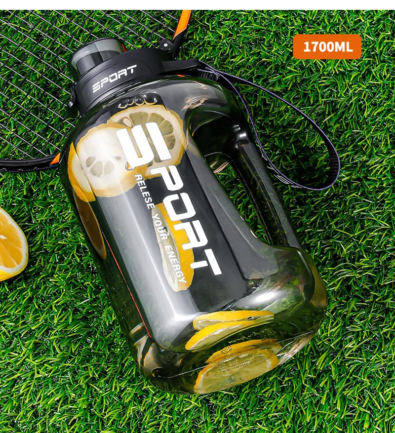 2-Liter-Wasserflasche mit großem Fassungsvermögen und Strohhalmdeckel, Sport- und Fitnessstudio-Wasserkocher für Campingreisen, BPA-freie Trinkflaschen – Detail 3