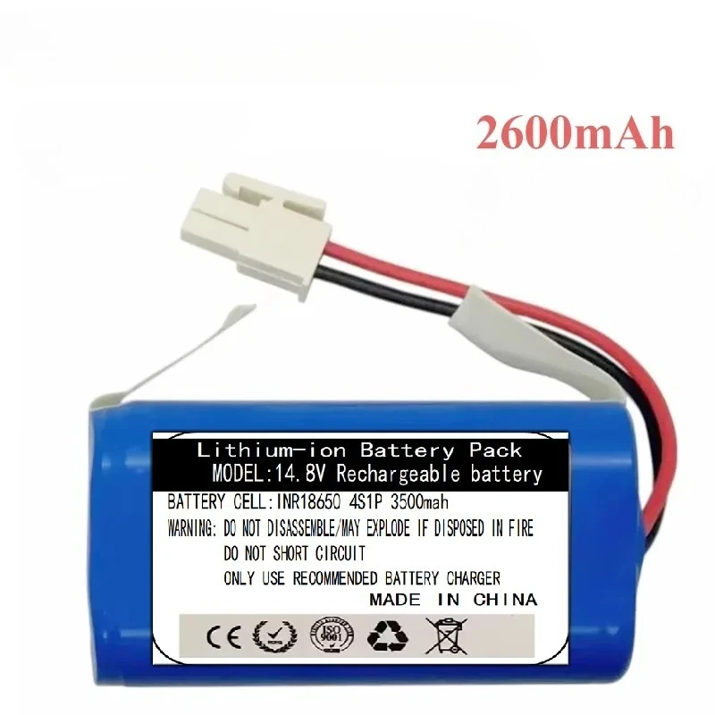 ILife 2600mAh Robot Vacuum Cleaner Battery Replacement 14.4V/14.8V Lithium INR18650 M26 Compatible with A4 A4s V7 V7s plus
