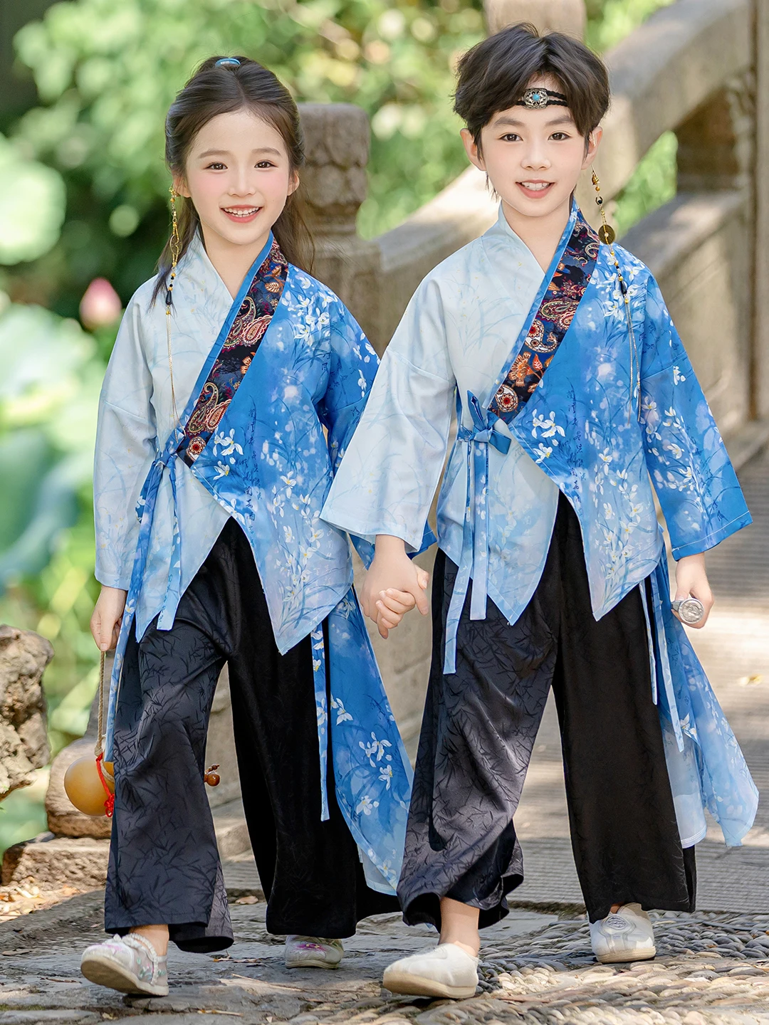 Traditional Chinese Costume Children's Performance Wear Spring Mountain Poem Recitation Kindergarten Elementary School Students