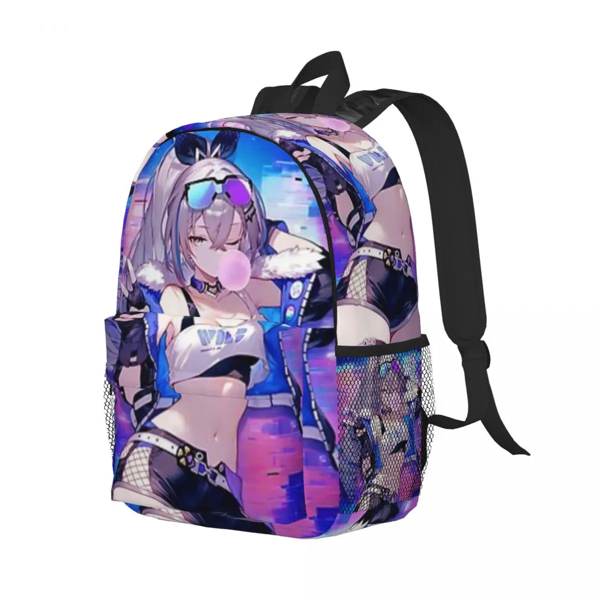 Silver Wolf Honkai Star Rail para meninas meninos mochila de estudante de grande capacidade mochila leve à prova d'água de 15 polegadas