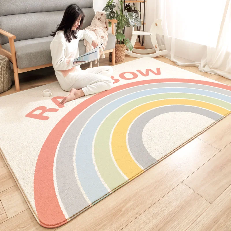 Nordic Simple Largearea Living Room Decorative Carpet Fluffy Plush Thickened Bedroom Carpets Dirtresistant Nonslip Easy Care Rug