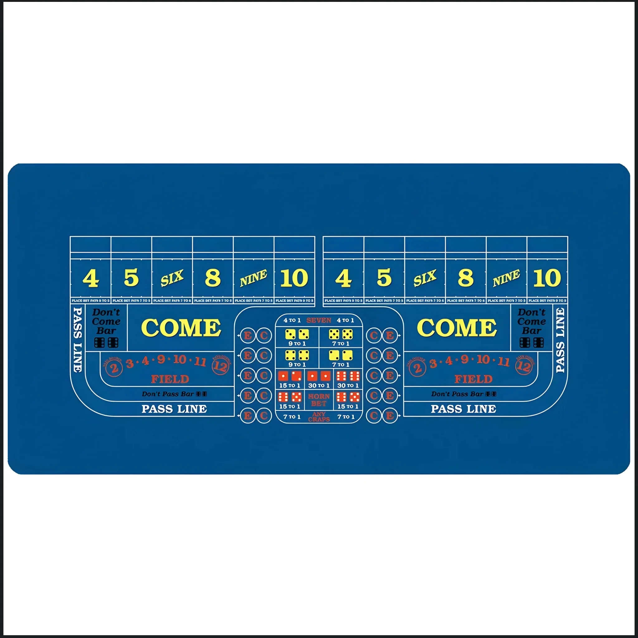 

120x60cm blue dice game rubber table mat, party design, multiplayer game rubber table mat entertainment accessories