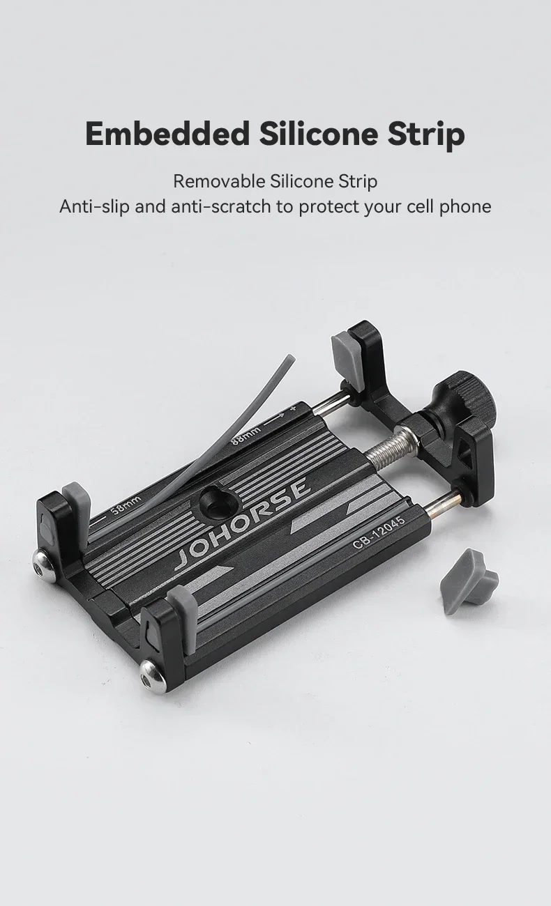 Universelle Fahrrad-Handyhalterung aus Verstellbarem Aluminiumlegierung für Roller und Fahrräder mit Halterungsbasis und Clip – Detail 6