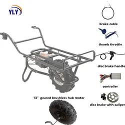 Electric Wheelbarrow Conversion Kits 13inch 24v36v48v Hub Motor Controller Throttle Brakefor Lithium Battery Powered Barrow