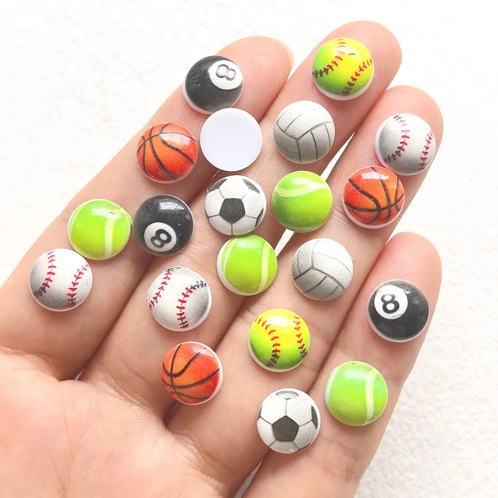 50pcs mixed resin balls, rhinestones, smooth beads, DIY nail art, handmade souvenirs, creative sports and cultural accessories