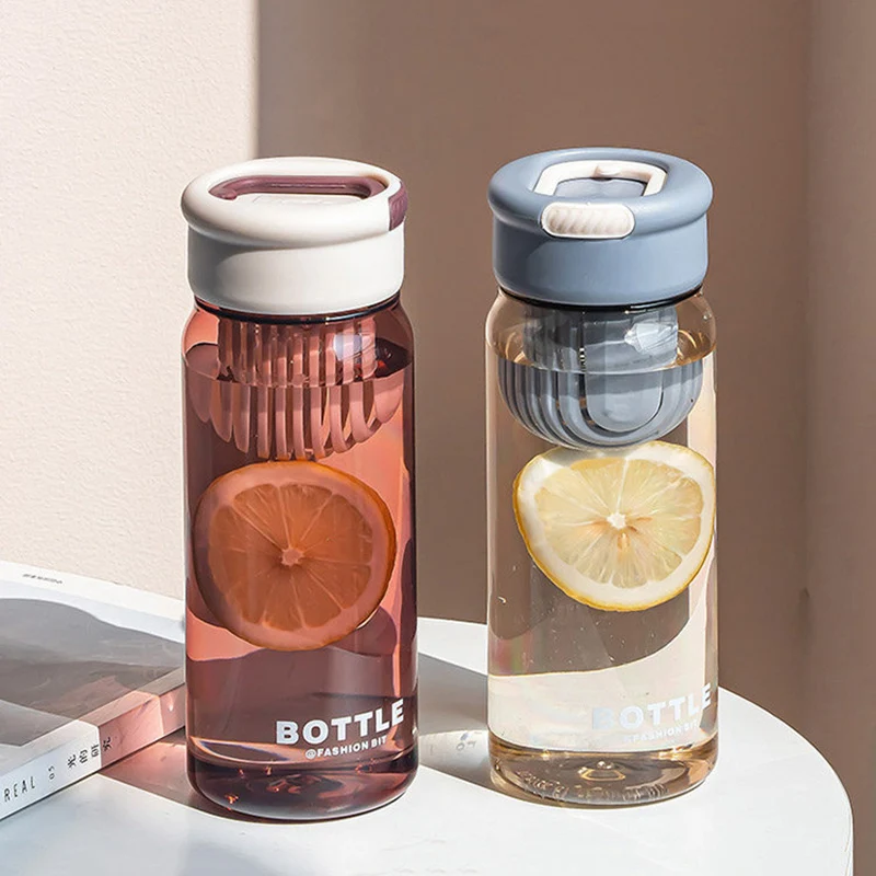 

650ml Tea Infuser Water Cup Portable Plastic Water Bottle With Handle Coffee Tea Juice Sport Drink Bottle For Gym Office School