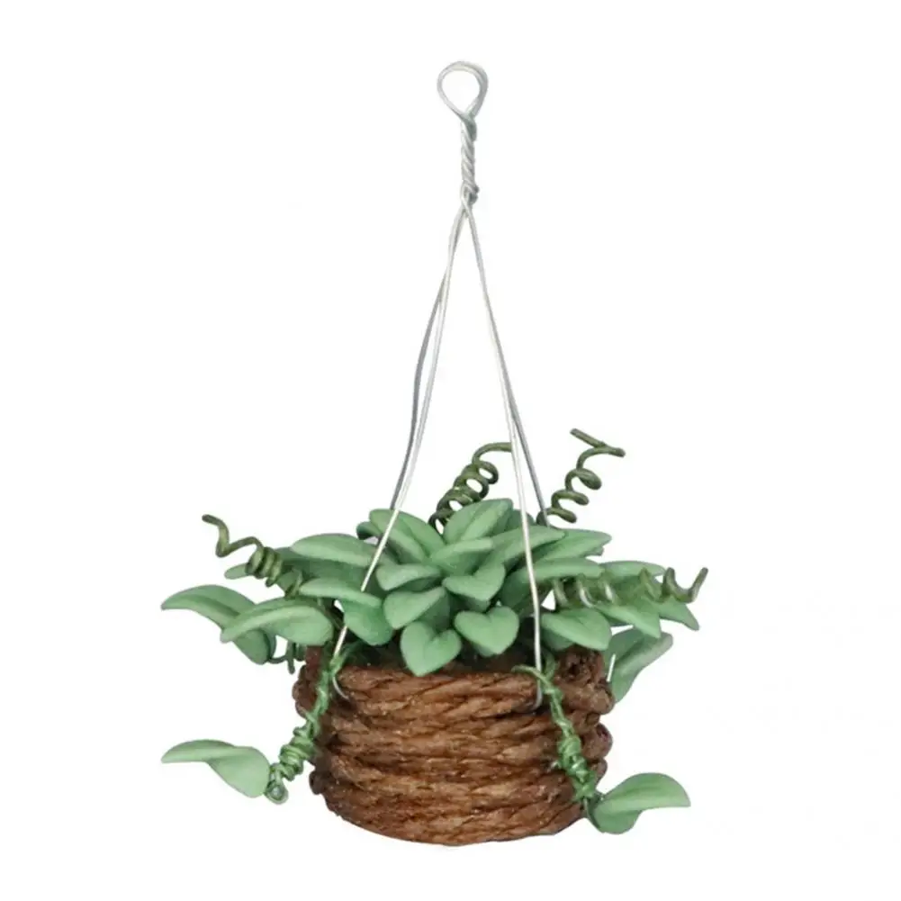 Hanging Flower Model Real-like Model Toy Hanging Flower Model Scene Accessories Simulation Potted Mini Green Potted