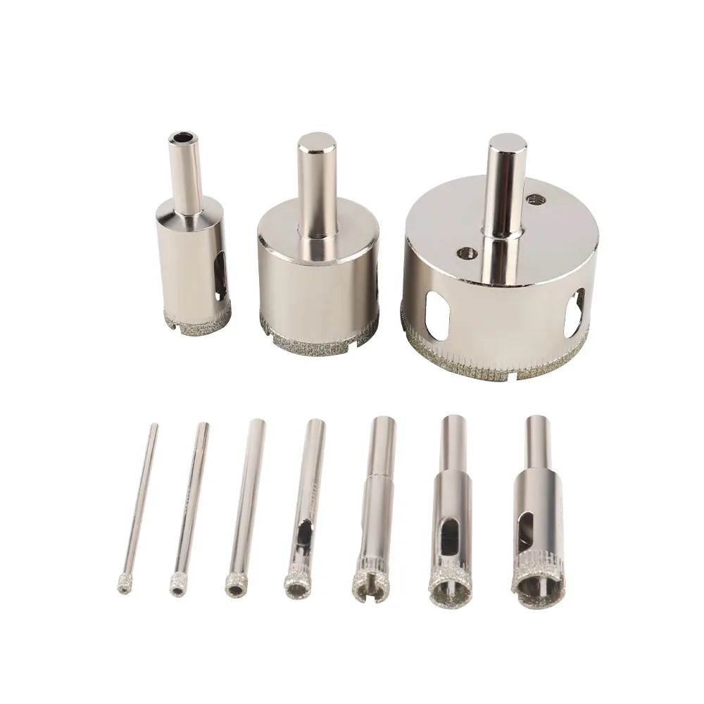 1 pz 3-50mm foro di vetro sega punte diamantate rivestite corona di perforazione per utensili elettrici in ceramica marmo piastrelle