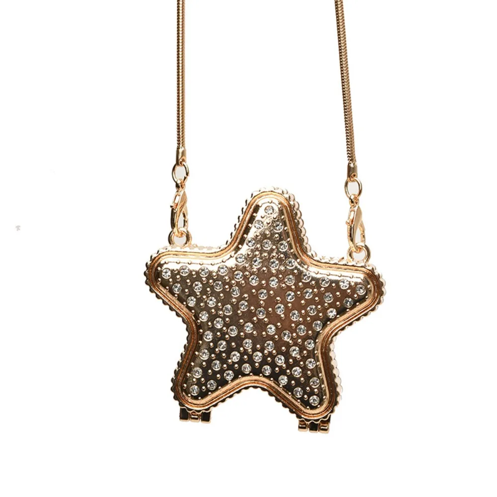 

Luxury Mini Star Shoulder Bag Korean Style Messenger Bag Evening Banquet Bag Metal Chain Handbag Party Makeup Bag Gift