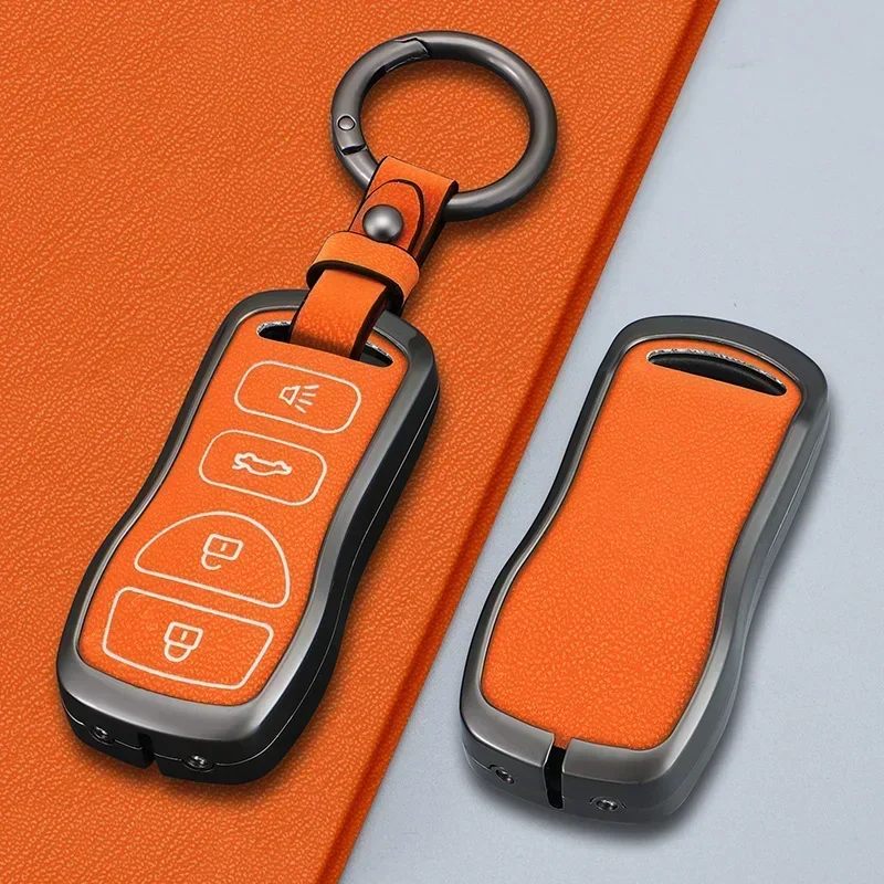 

Zinc Alloy Car Key Cover For Nissan 350Z Maxima Sentra Armada Titan Kicks Murano Smart Remote Control Protect Case Keychain