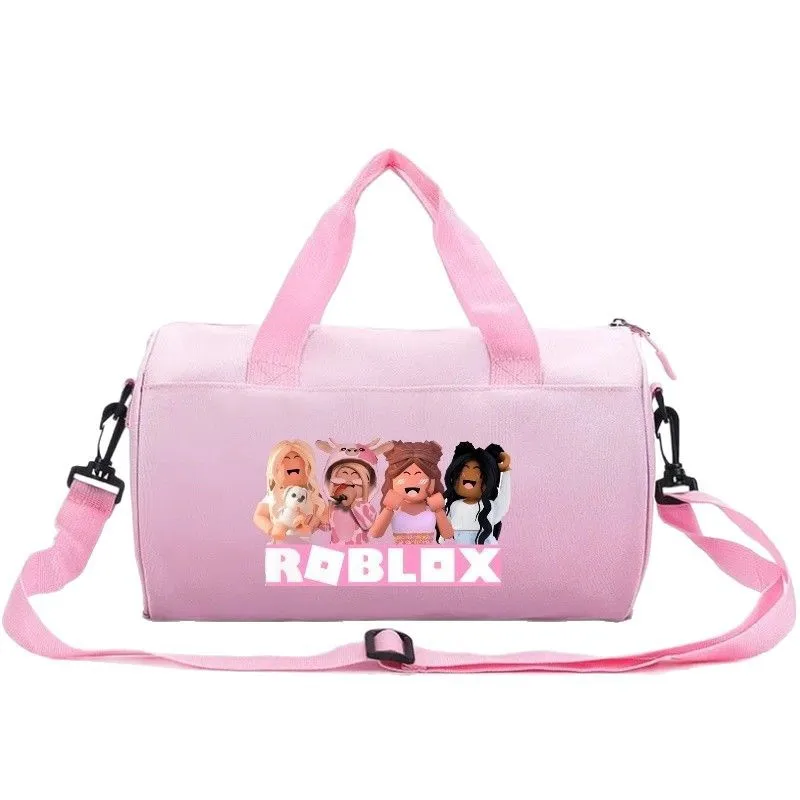 

Robloxs Creative Peripheral Cartoon Printed Cylindrical Fitness Bag Luggage Bags Sports Handheld Shoulder Bag Travel Bags