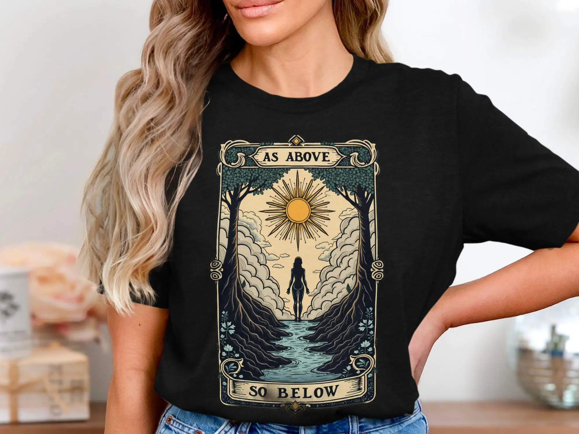 

Футболка As Above So Below Уникальный художественный дизайн «Солнце и Земля» в стиле природы Модная повседневная футболка