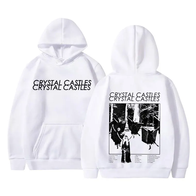 Vintage Crystal Castles Band Hoodie Men Women Gothic Punk Rock Hooded Sweatshirt Men's Fashion Loose Oversized Pullover Hoodies
