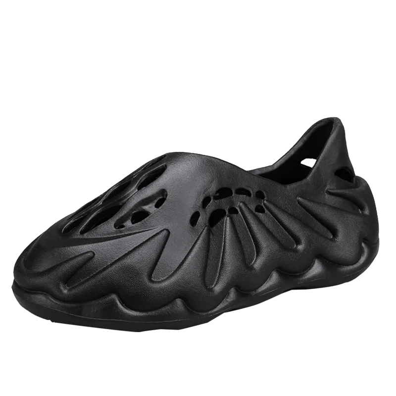 

Men's Summer Casual Simple Solid Color Eva One-Piece Hollow Volcanic Thick-Soled Flat Slip-On Beach Sandals Clogs