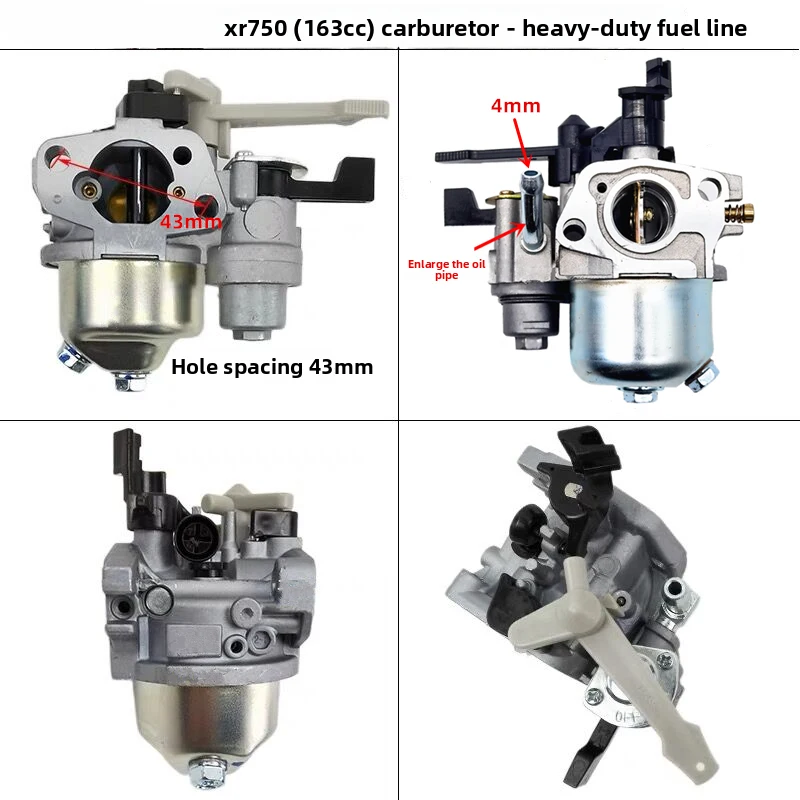Fuel Saving Large Bore Fuel Pipe Carburetor For Bailitong XR750 163CC 168/170F Gas Engine Spares