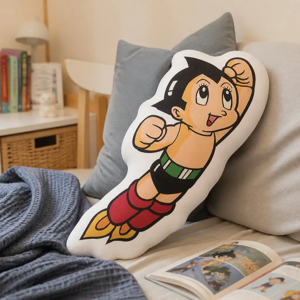 Astro Boy Shaped Throw Pillow Irregular Stuffed Cushion Anime Character Decorative Sofa Accent Home Decor Gift for Bedroom