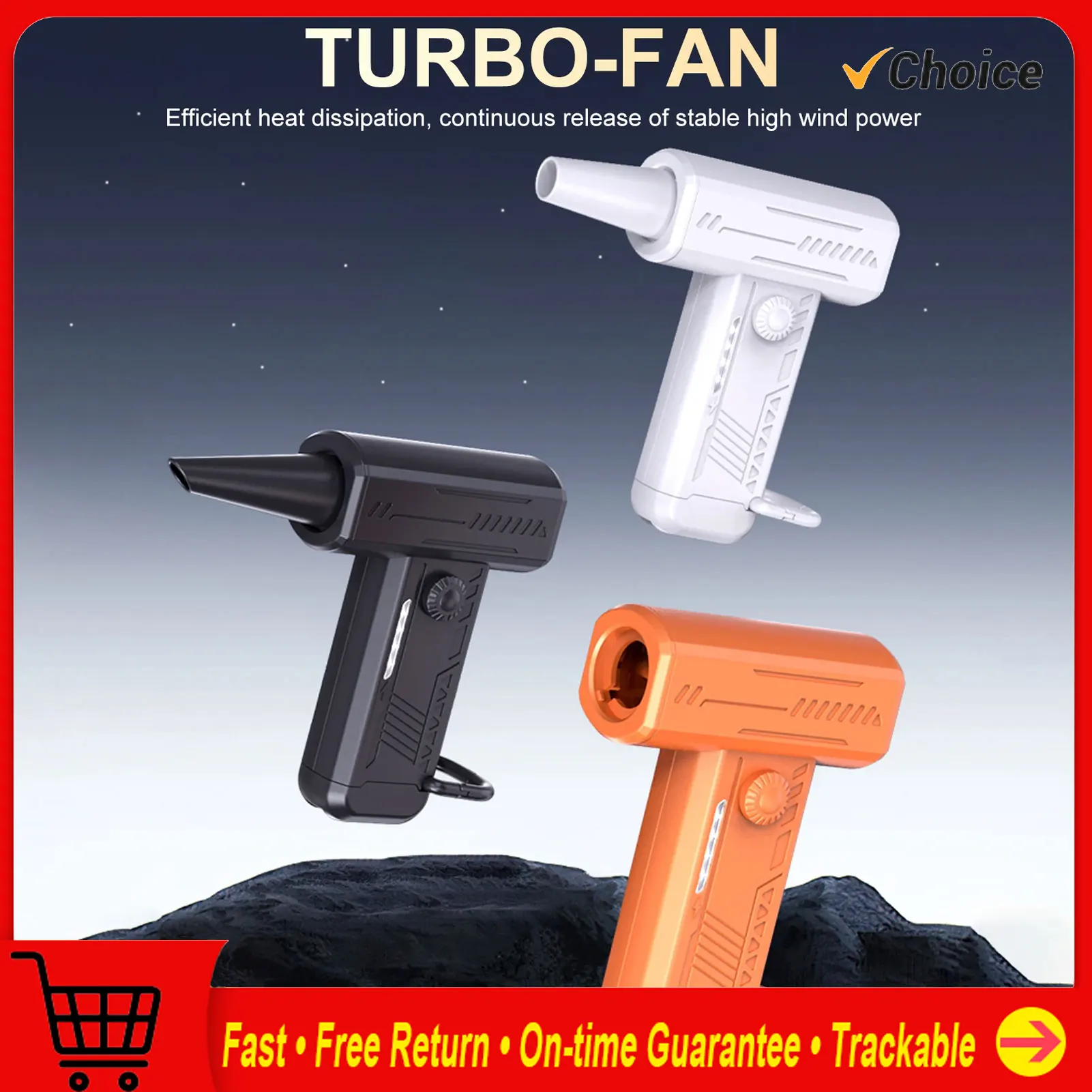 

Compressed Air Duster, 3 Gear Adjustable 130000RPM Electric Turbo Blower Fan with LED Light, Rechargeable Cordless Dust Blower