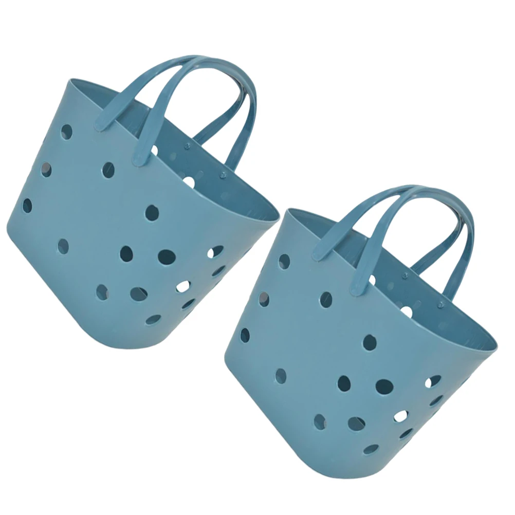 

2pcs Plastic Storage Baskets Large Capacity Laundry Organizer Handy Clothes Container Space Saving Bathroom Basket For Towel