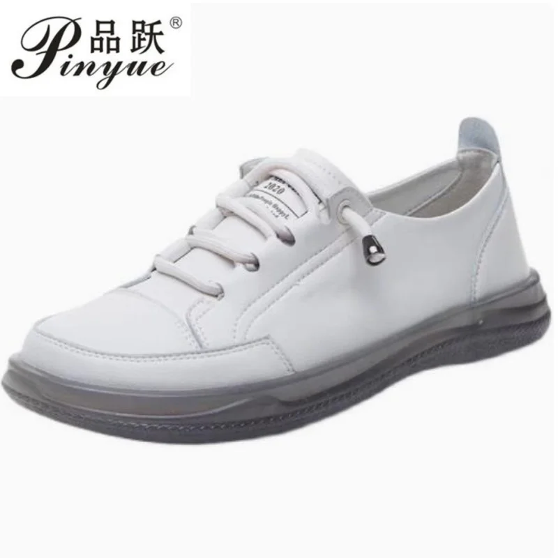 

Genuine Leather Women's Flat Sneakers Large Size 35-41 Autumn Vulcanized Shoes Ladies Casual Shoes Comfortable Flats