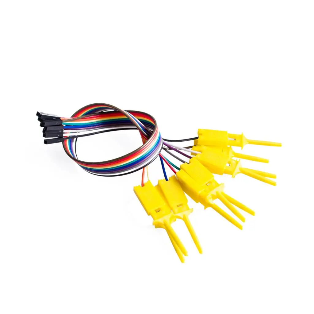 10pcs 200mm High Efficiency Test Hook Clip Logic Analyzer Cable Gripper Probe Test Clamp Kit Yellow/Red