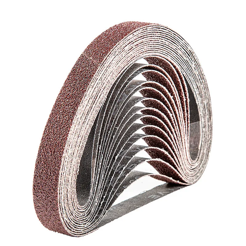 10pcs muslimate Belts abrasivo per la molatura della lama per la lavorazione del legno in metallo adatto per la macchina pneumatica per nastri di sabbia