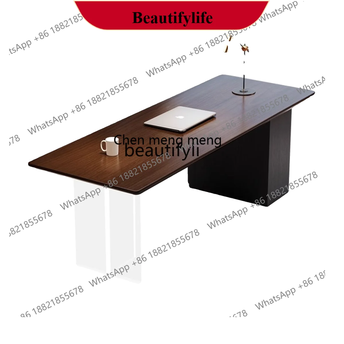 z183  Solid wood living room study table, large book dining table, home study designer workbench