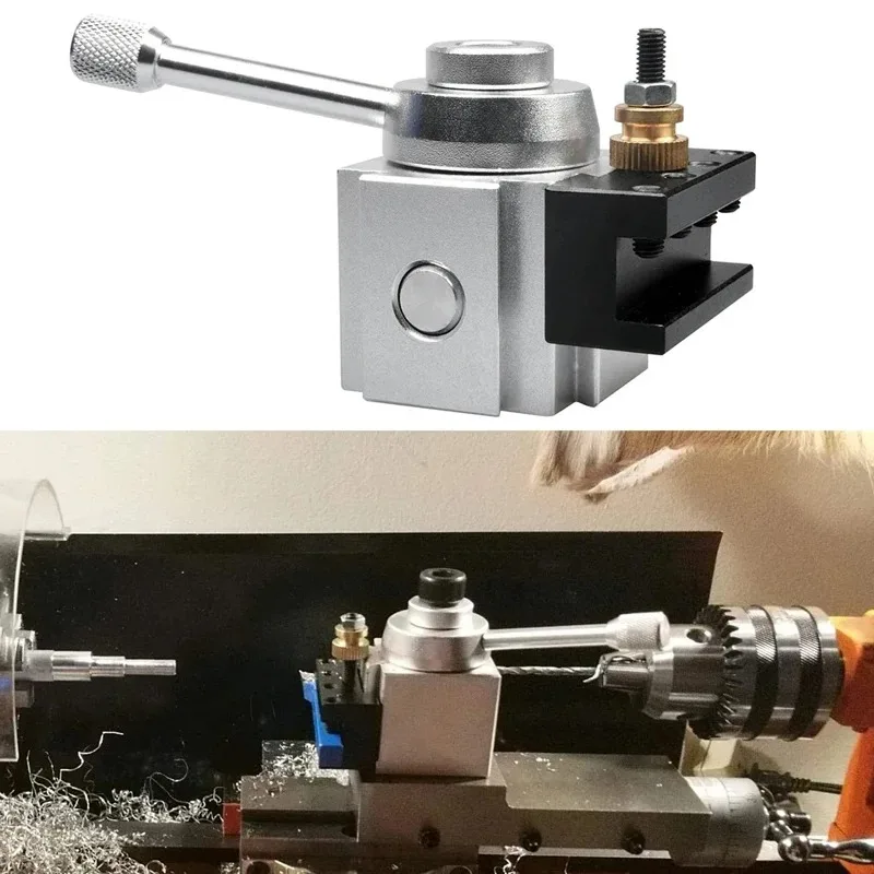 Facing  Quick Change Tool Mini Lathe Post Holder Kit Handle Angle Workpiece