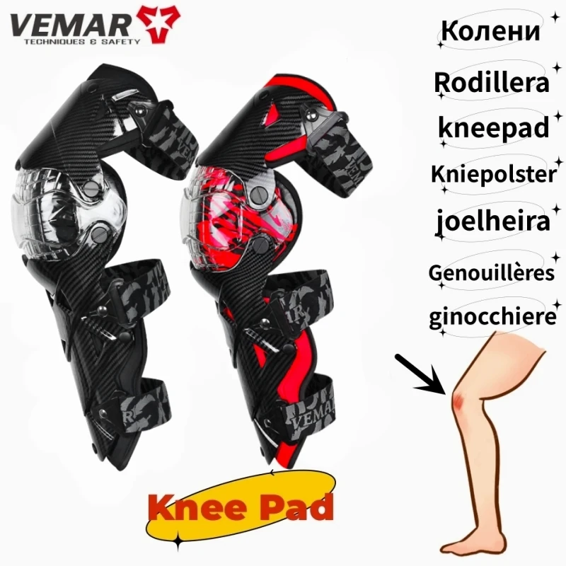 

VEMAR Men Women High Quality Motocross Bike Knee Pads Comfortable Fall-resistant Professional Motorcycle Riders Knee Protection