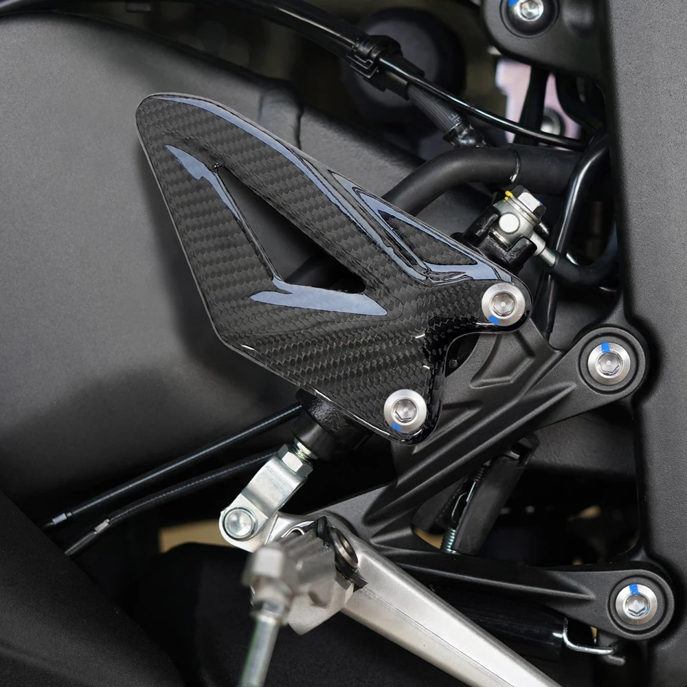 for Kawasaki ZX-6R 2009-2025 Carbon Fiber Fairing Motorcycle Accessories Foot Pedal Heel Guard
