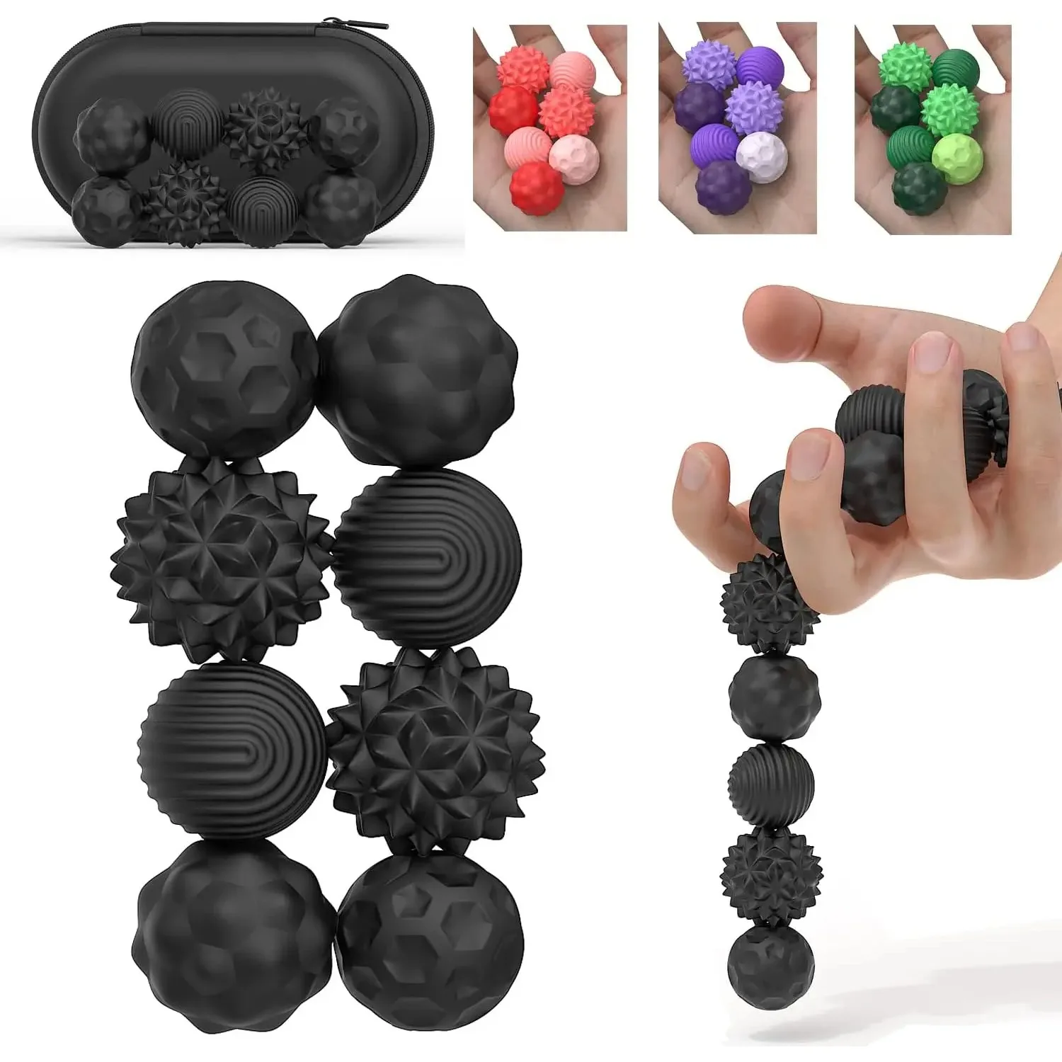 Silicone Magnetic Sensory Balls Fidget Toy Worry Balls Autism Calming Fidgeting Toy Kid Adults Anxiety Relief Stress Sensory Toy