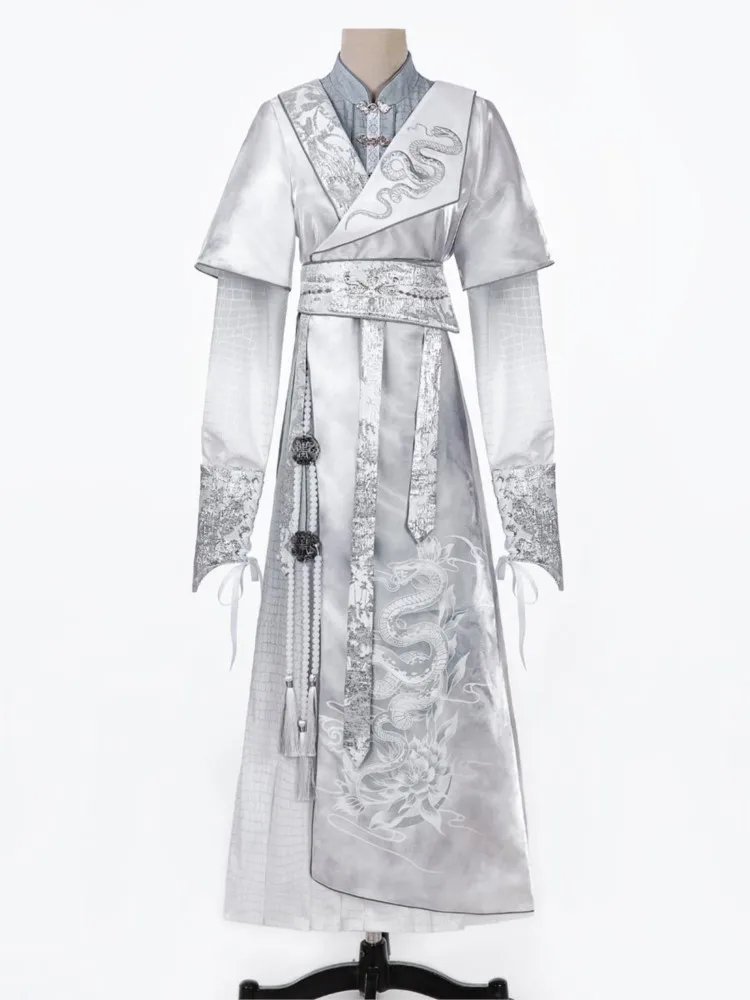 New Chinese-style Hanfu round-collared robe dress set traditional Chinese