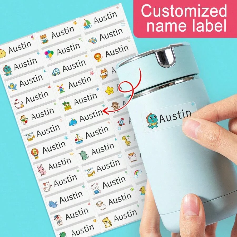 

3,4 см, 60-360 шт., пользовательские прозрачные водонепроницаемые именные этикетки, персонализированные наклейки для бутылок с водой, ланч-боксов, личных предметов