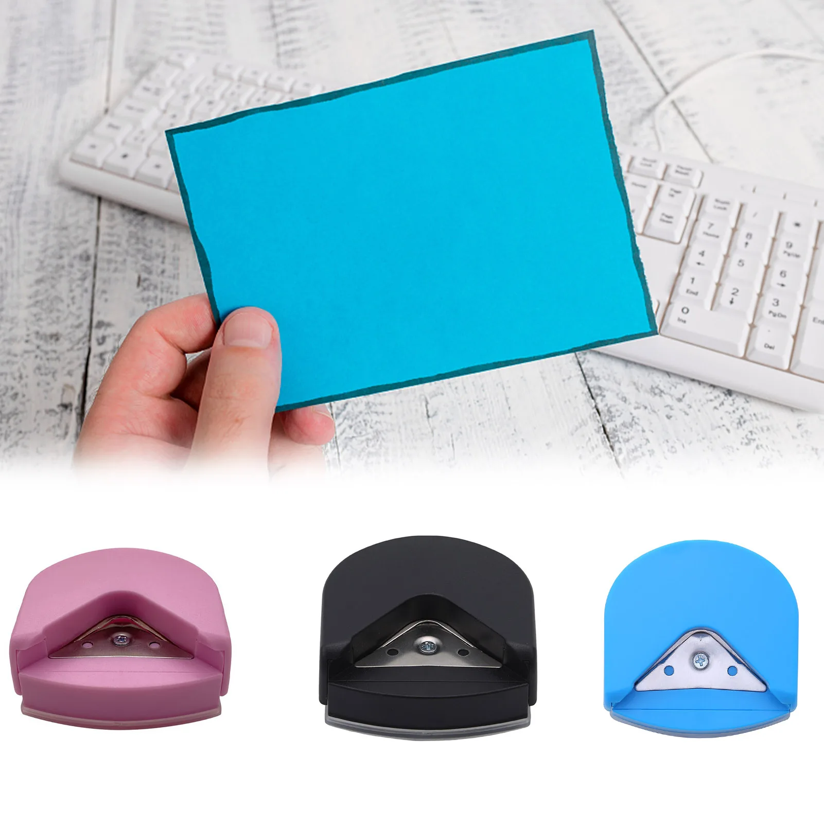 แบบพกพาขนาดเล็ก Corner Rounder Punch รอบมุมน้ำหนักเบา Trimmer เครื่องตัด4มม.สำหรับบัตรรูปภาพแสตมป์เชิญ