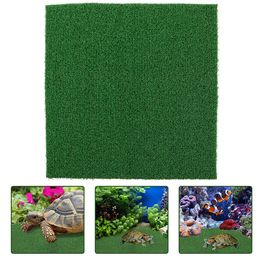

Square Artificial Grass Mat For Turtles Fake Turf Patch Basking Floating Island Ramp Reptile Drying Platform Turtle