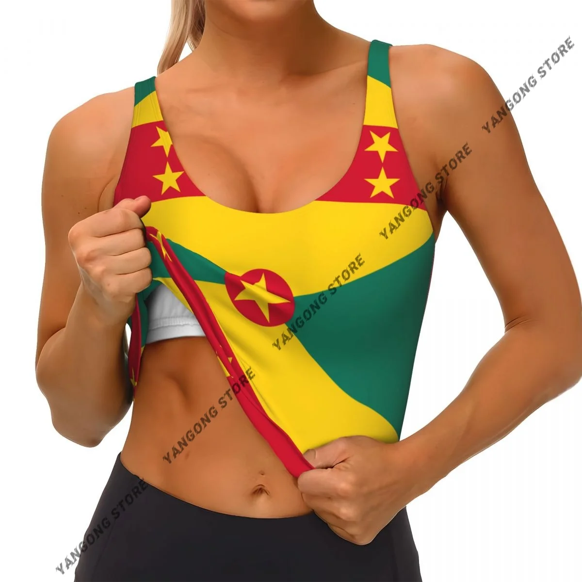

Women Sexy Sports Vest Grenada Flag Female Streetwear Sport Lingerie Tee Crop Top