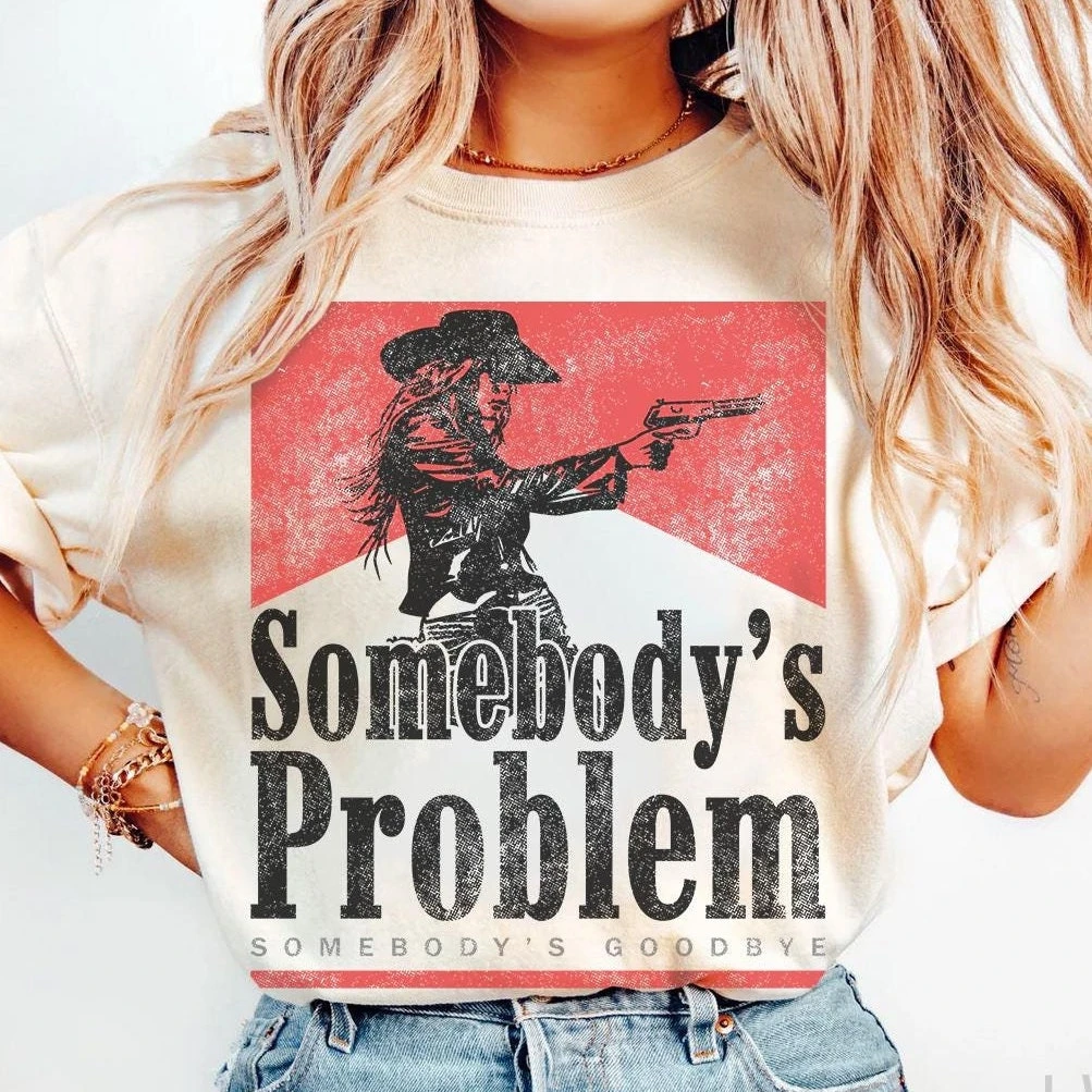 Somebody's Problem Tshirt, Vintage 90s Country Tee, Western TShirt, Country Music Lover Shirt, Country Concert Tee, Smoking