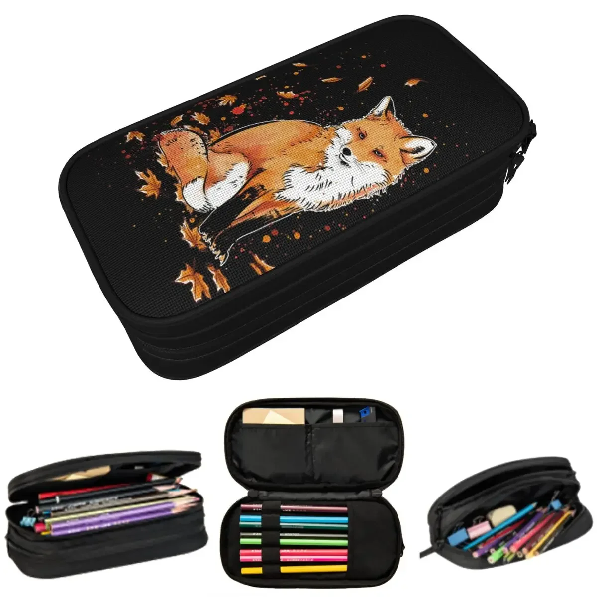 

Fox In The Snow Classic Pencil Cases Large Storage Pen Bags Pen Box Pencil Pouch For Boy Girls Students Stationery School Office