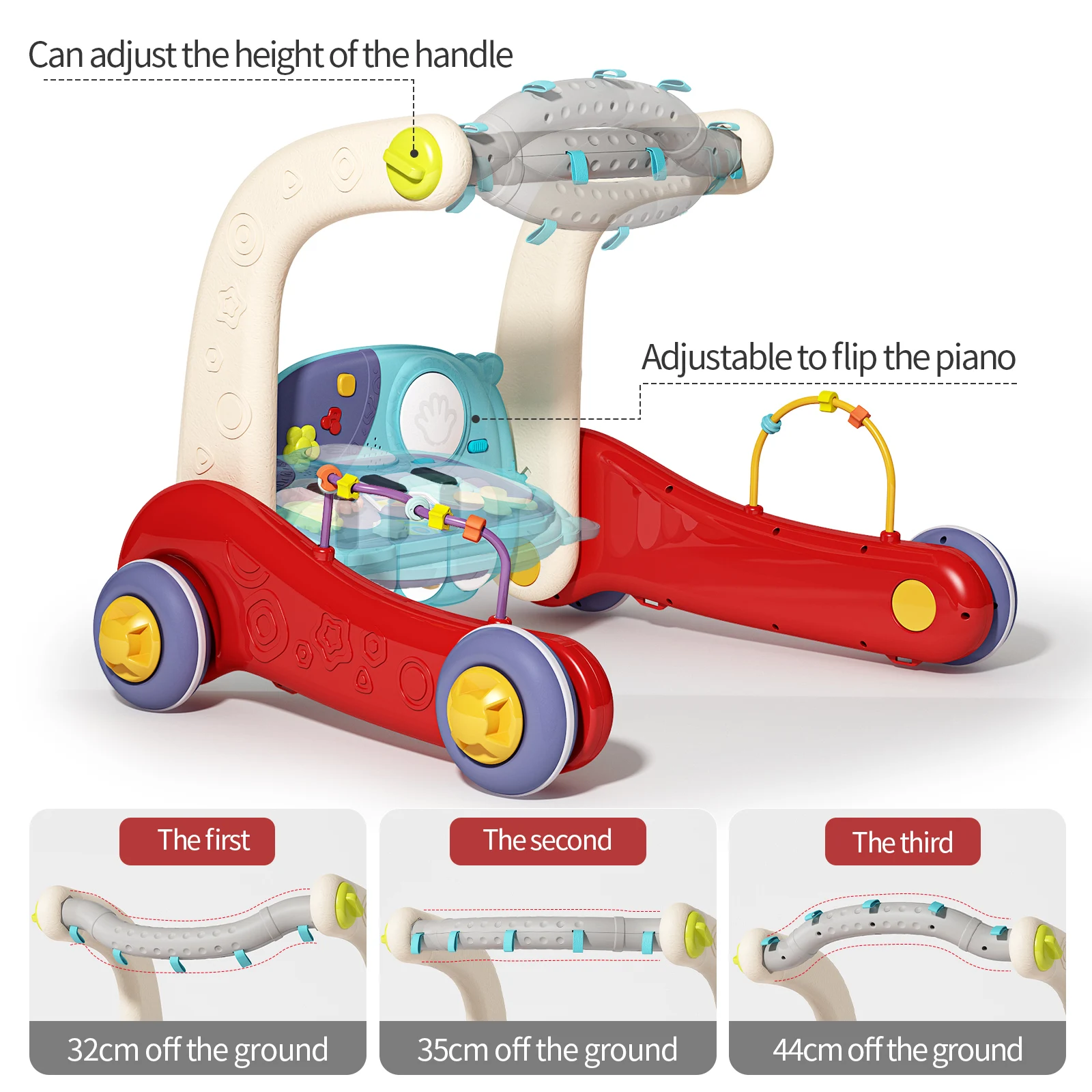 イミベビー ミュージカルプレイジム キッズピアノトイ 多機能ベビー プレイマット クロールクッション 寝具