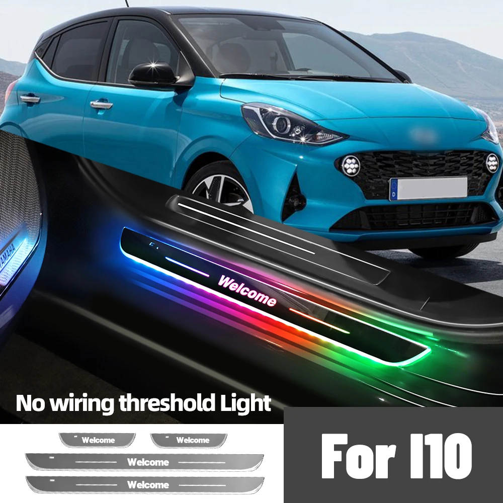 

For Hyundai I10 2007-2023 2014 2015 2017 2019Car Door Sill Light Customized Logo LED Welcome Threshold Pedal Lamp Accessories