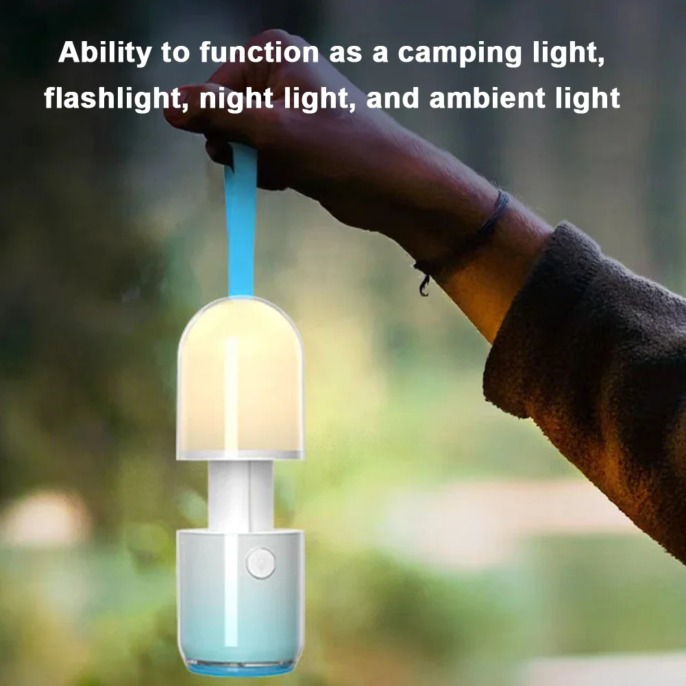 Portable LED Camping Light USB Rechargeable Night Light Outdoor Hanging Lantern Emergency Flashlight Waterproof Torch Lamp