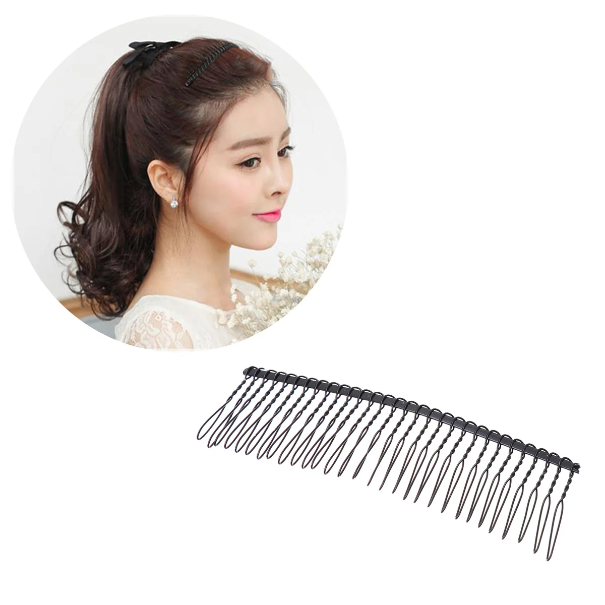 Peigne en fil de fer pour femme, 10 pièces, coiffure Simple, Durable, léger, décoration de cheveux, peigne noir, fil de fer