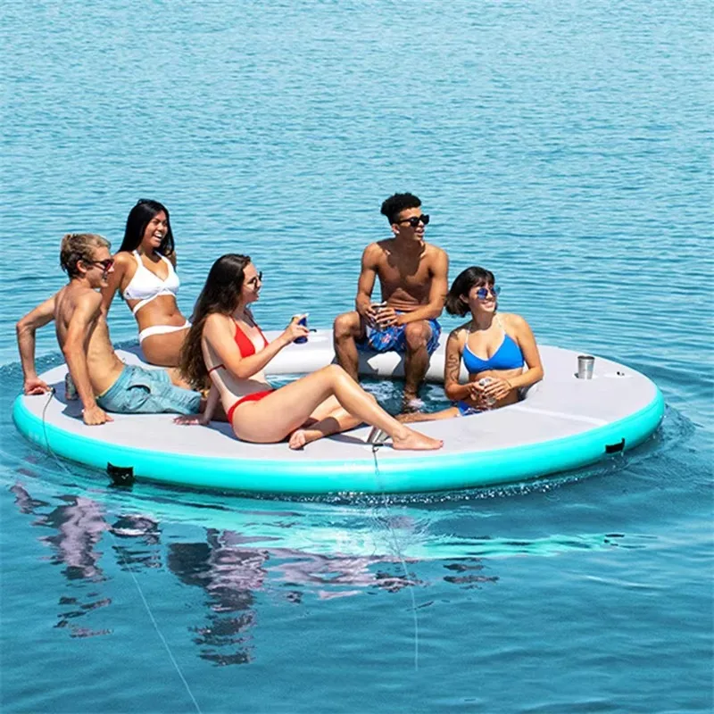 Heavy-Du-ty Cus-tom Inflatable Floating Docks & Platforms Jet Ski Dock Mat for Water Rescue Party Events and Leisure Facilities