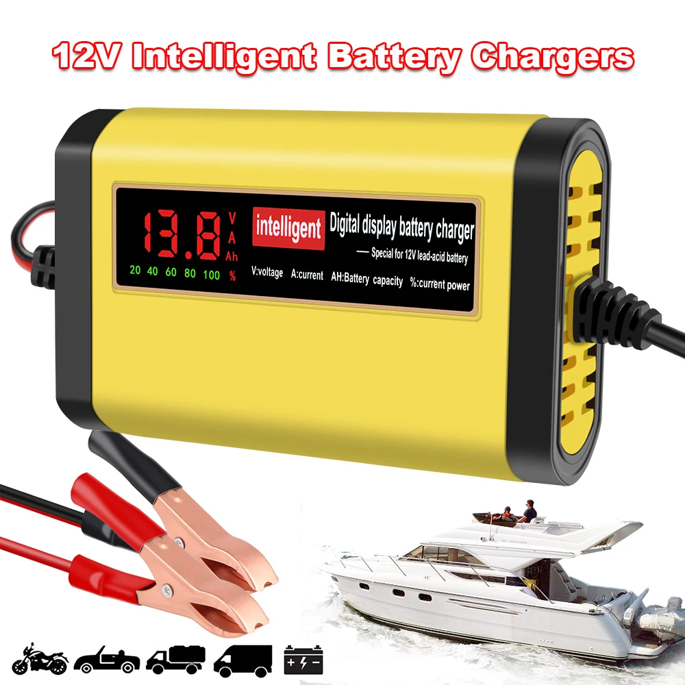 

Интеллектуальный импульсный ремонт, принадлежности для лодок, 2 А, 12 В, зарядные устройства для аккумуляторов, зарядка аккумуляторов, 3 этапа, зарядные устройства для обслуживания автомобильных аккумуляторов, 30 Вт