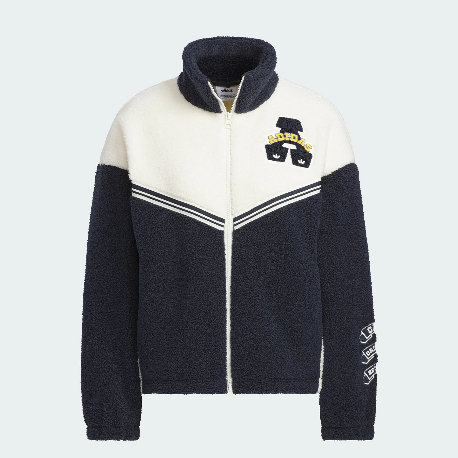 سترة رياضية نسائية أصلية من أديداس بثلاثة خطوط مرقعة وياقة واقفة JD6369 #3