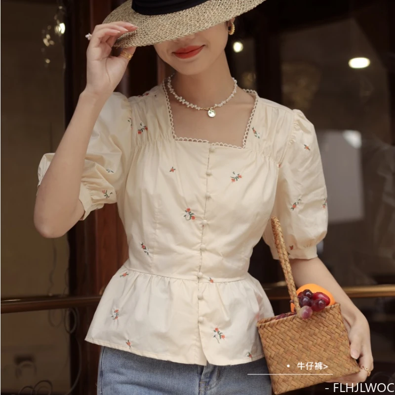 Cotton Short Chic Tops Long Sleeve Basic Shirts Single Breasted Button Blouse Retro Japan Korea Style Peplum Women Tops Bow Tie