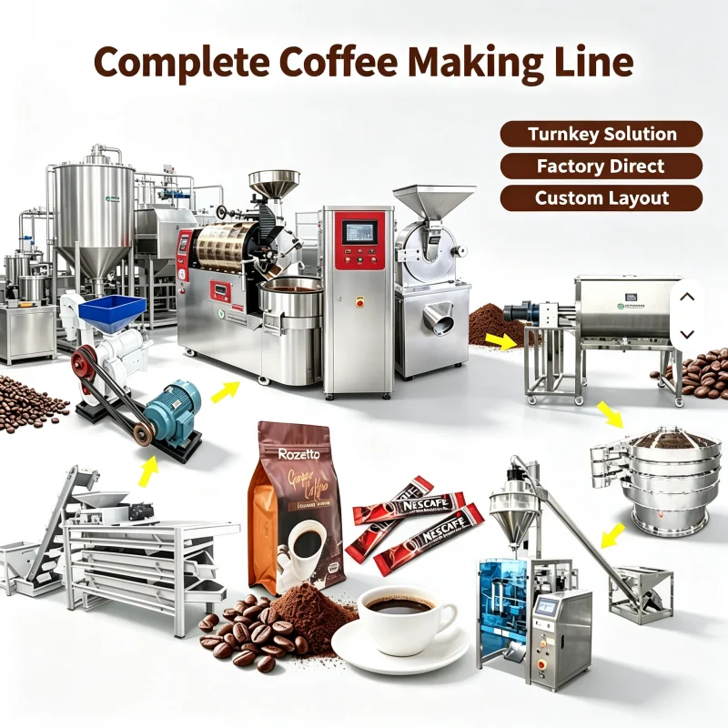 Cold Brew Coffee Processing Plant Iced Instant Coffee Production Line Full Set Equipment For Food Manufacturing Site Customized