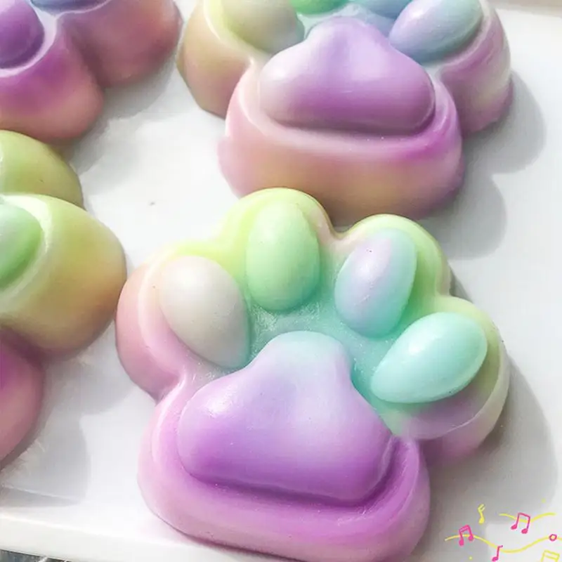 Nette Farbverlauf Katze Pfote Squeeze Spielzeug Langsam Rebound Stress Relief Dekompression Squishys Spielzeug Für Kinder Spielzeug
