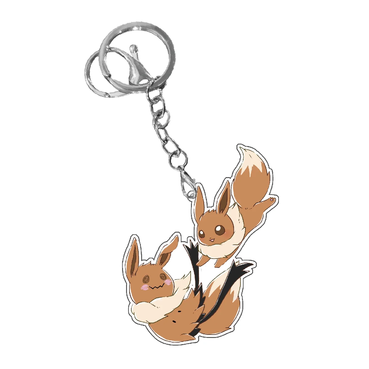 Pokemon Keychain Eevee Cos Mimikyu Flareon Espeon Umbreon Leafeon Anime Game Characters Self Made Acrylic Pendant Decoration Toy